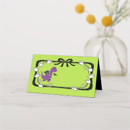 Carte De Placement Halloween Dinosaur With Bat Wings Place Card