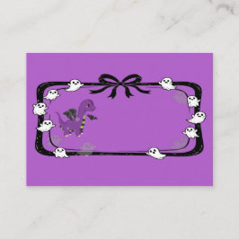 Carte De Placement Halloween Dinosaur With Bat Wings Purple