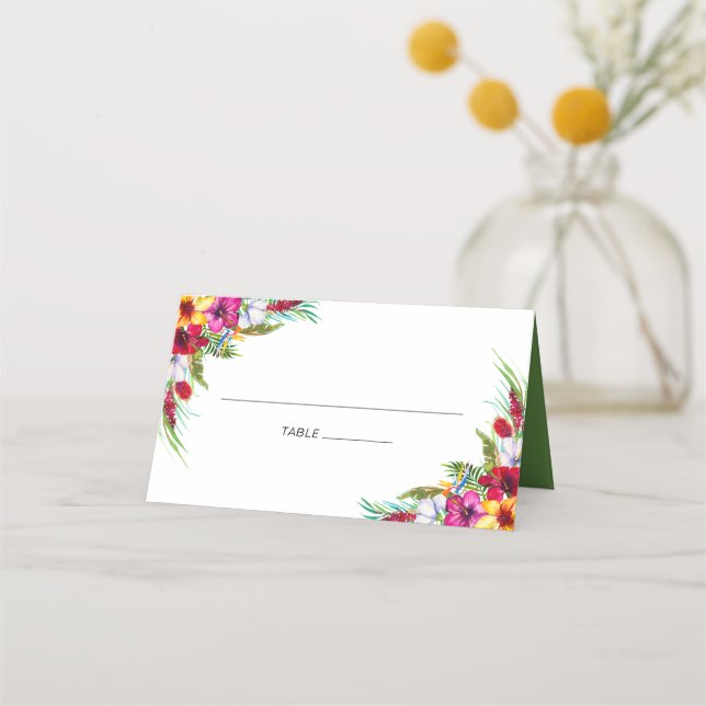 Carte De Placement Hawaiian Bright Tropical Floral Mariage (Devant)