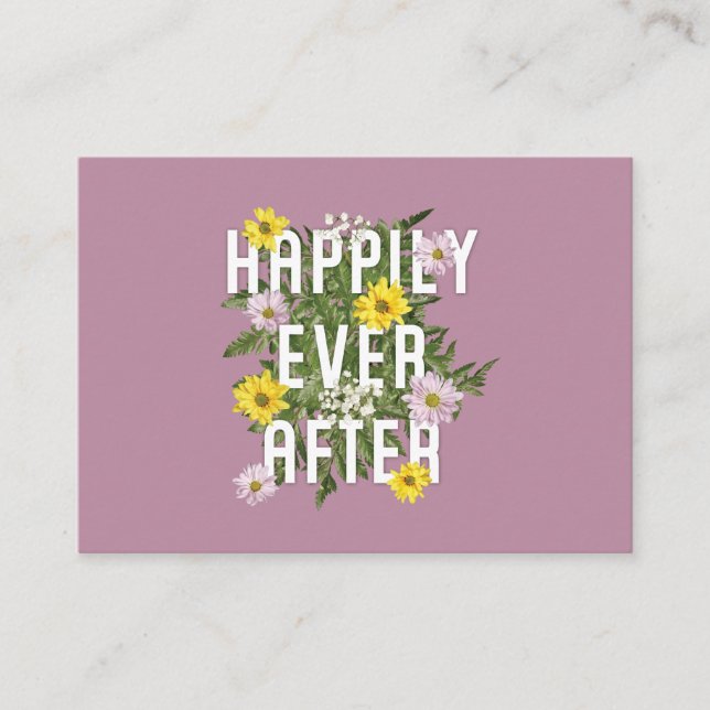 Carte De Placement Heureux toujours après rose et jaune Floral (Devant)