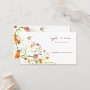 Carte De Placement Hibiscus Jaune Mariage Floral