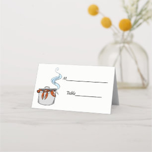 Carte De Placement Homard drôle dans un pot