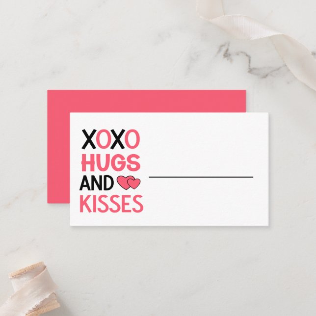 Carte De Placement Hugs Baisers Mariage romantique Fête des mariées r (Devant/Arrière en situation)