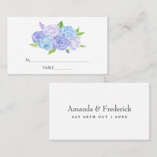 Carte De Placement Hydrangea Blue et Lavender Mariage clair