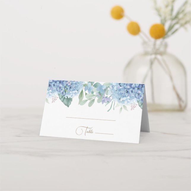 Carte De Placement Hydrangea fleurs Baptême (Devant)