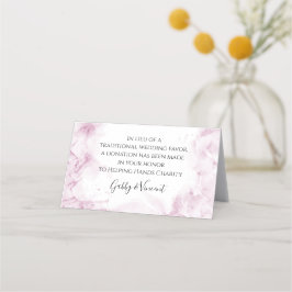 Carte De Placement Hydrangée rose Aquarelle Mariage Charité Favorisée