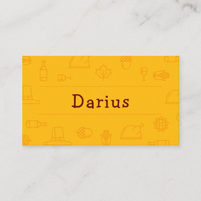 Carte De Placement Icône Golden Thanksgiving (Devant)