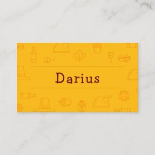 Carte De Placement Icône Golden Thanksgiving