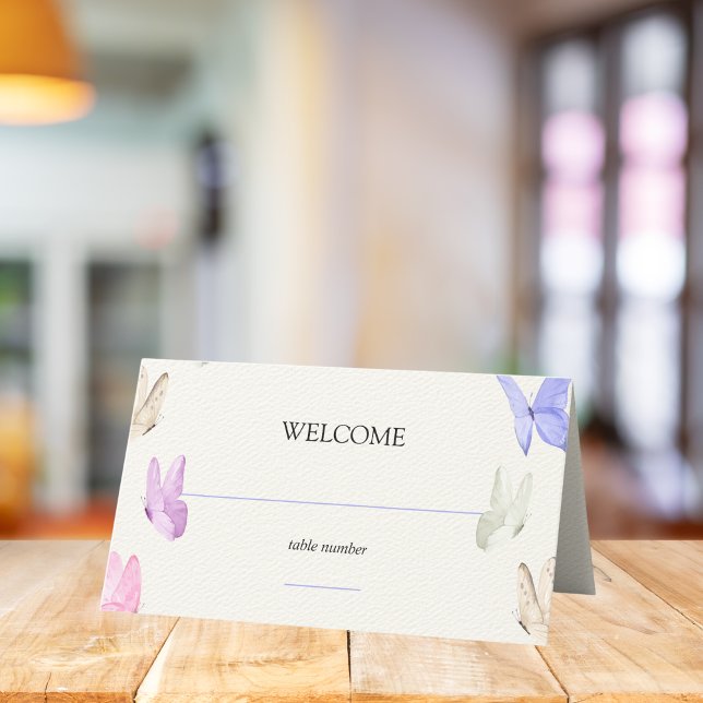 Carte De Placement Il me donne des papillons Fête des mariées minimal (Créateur téléchargé)