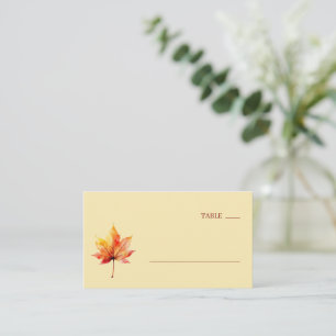 Carte De Placement Illustration de feuille d'érable automnale calme