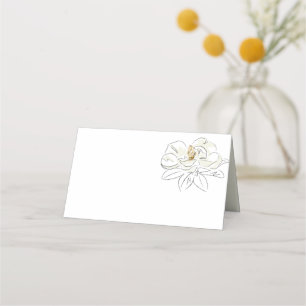 Carte De Placement Illustration de Magnolia blanc Mariage minimal vid