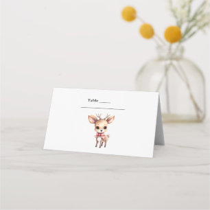Carte De Placement Illustration de Table de Bébé Cerf Mignon Dessin A