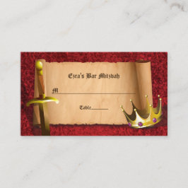 Carte De Placement Imaginaire Chevalier épée Médiévale Times Bar Mitz