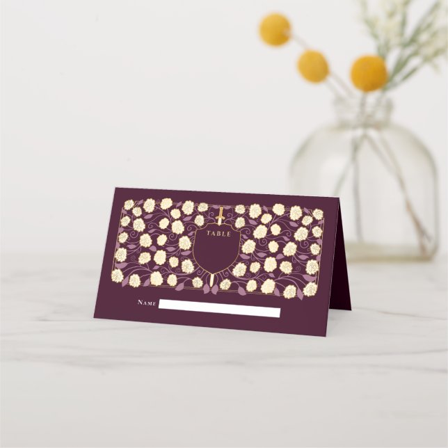 Carte De Placement Imaginaire médiéval de l'épée et du bouclier Maria (Devant)