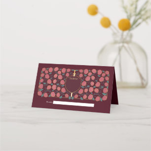 Carte De Placement Imaginaire médiéval de l'épée et du bouclier Maria