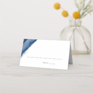 Carte De Placement Indigo Blue Watercolor Mariage Escort /