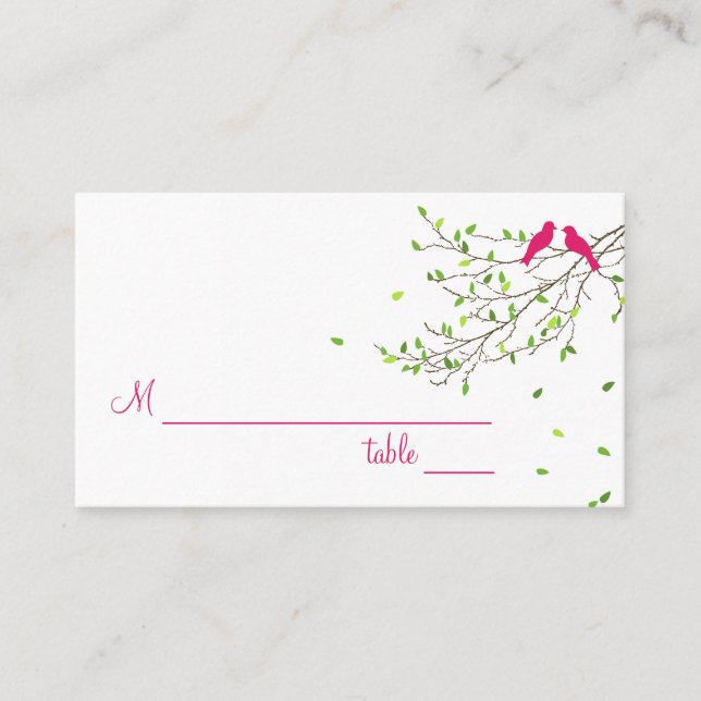 Carte De Placement Inséparables Table Place Card Magenta Greens (Devant)