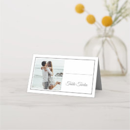 Carte De Placement Invités Elegant Photo Argent Mariage Numéro de tab