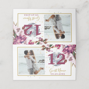 Carte De Placement Invités Gold Disco Élégant Numéro de table photo