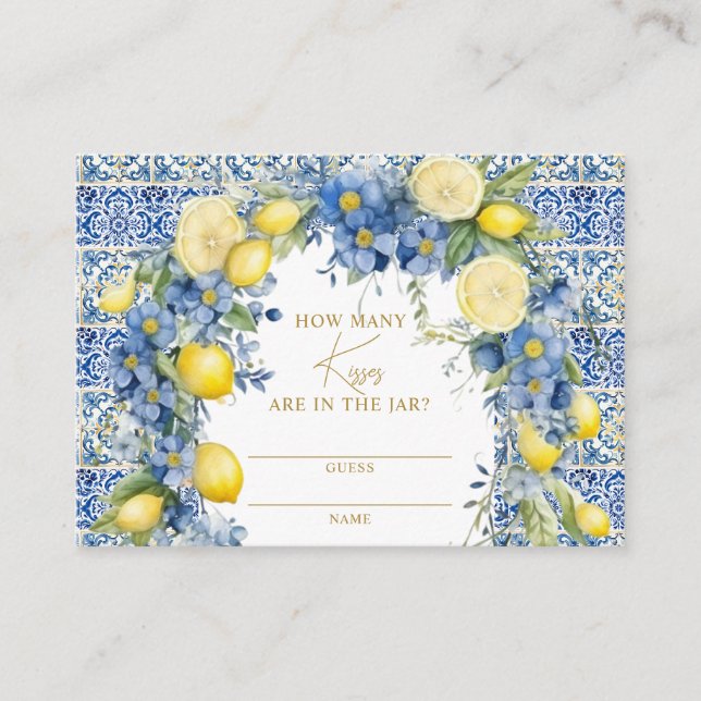 Carte De Placement Italie Carreaux de citron Combien de baisers Jeu C (Devant)