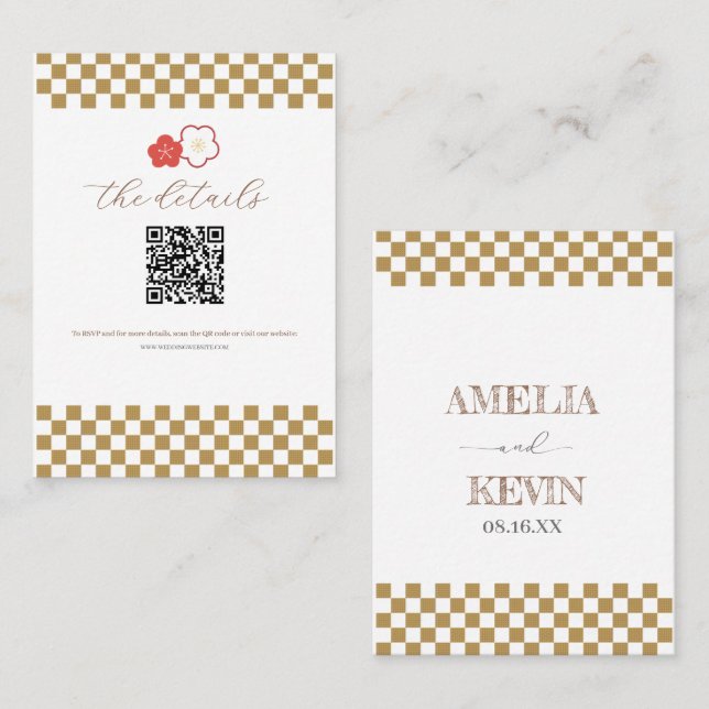 Carte De Placement Japanese Touch Bridal (Devant / Derrière)