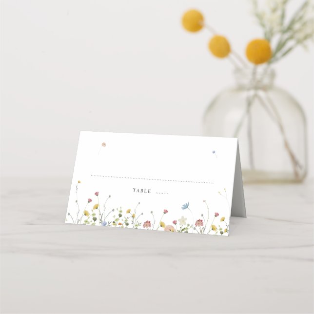 Carte De Placement Jardin Fleur sauvage de printemps Floral minimalis (Devant)