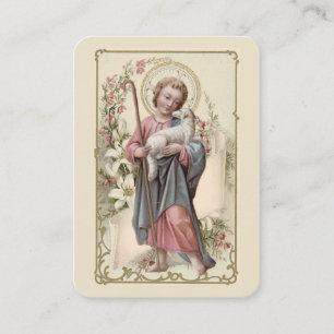 Carte De Placement Jésus Bon Pasteur Prière religieuse Vintage