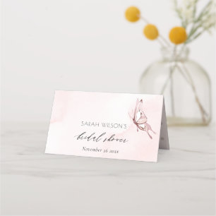 CARTE DE PLACEMENT JOLI ROSEAU À L'AQUARELLE PAPILLON ENTERREMENT DE
