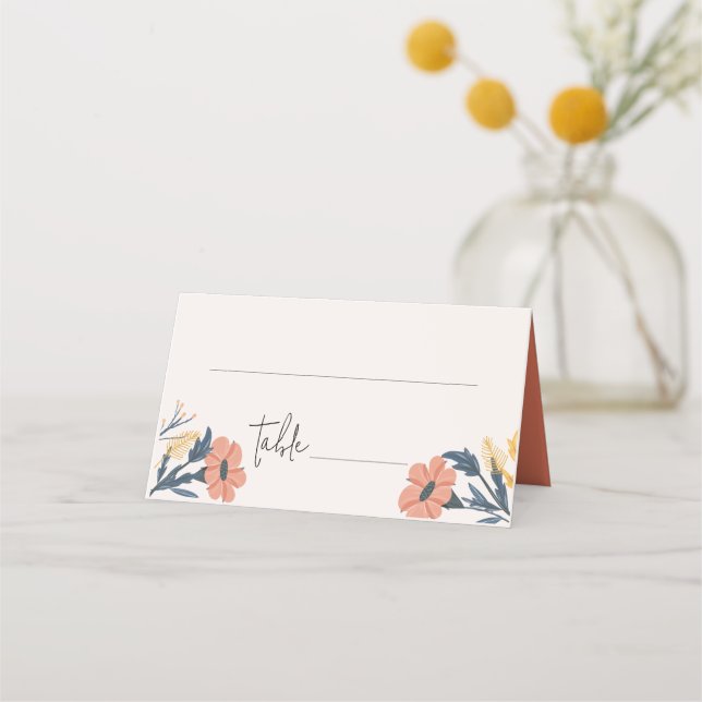 Carte De Placement Joyeuse Faire-part de mariage Floral Carte Place (Devant)