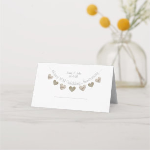 Carte De Placement Joyeux 50e anniversaire de Mariage avec des coeurs