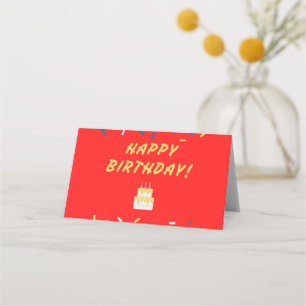 Carte De Placement Joyeux anniversaire sur rouge