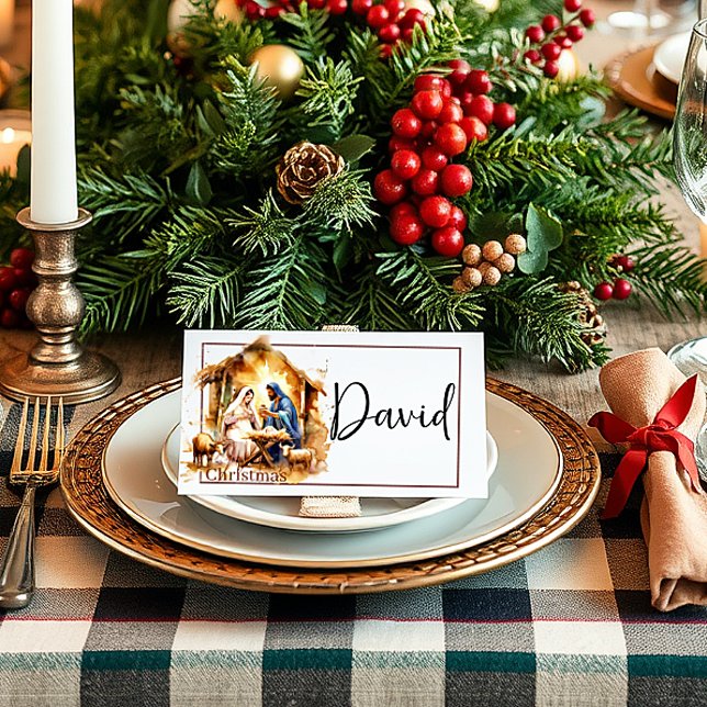 Carte De Placement Joyeux Noël Nativité (Créateur téléchargé)