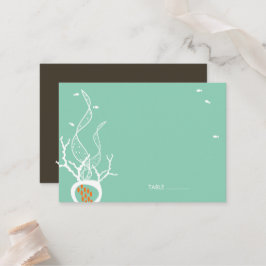 Carte De Placement Kissing Fishes Corals Ocean Beach Mariage