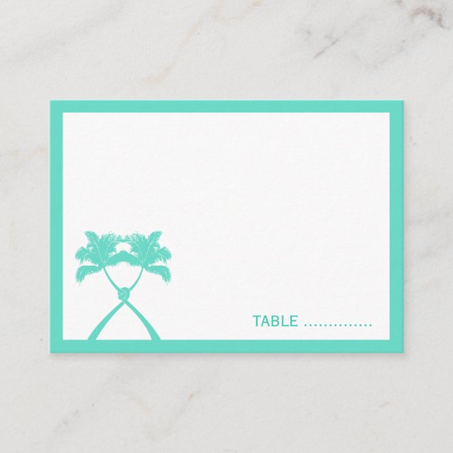 Carte De Placement Knot Palm Trees Plage Mariage tropical Moderne Chi (Devant)