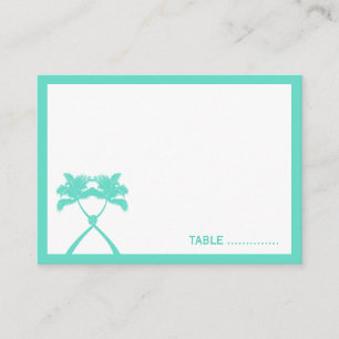 Carte De Placement Knot Palm Trees Plage Mariage tropical Moderne Chi