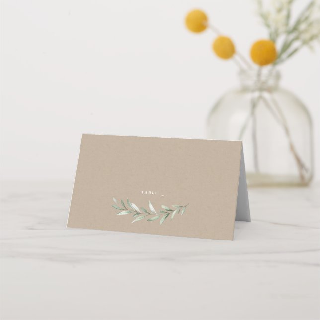 Carte De Placement Kraft Simple mariage de verdure rustique (Devant)