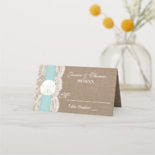 Carte De Placement La collection de mariages de plage de sable turquo