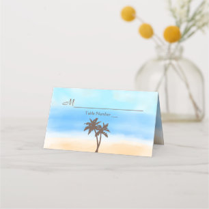 Carte De Placement La collection de mariages Watercolor Beach