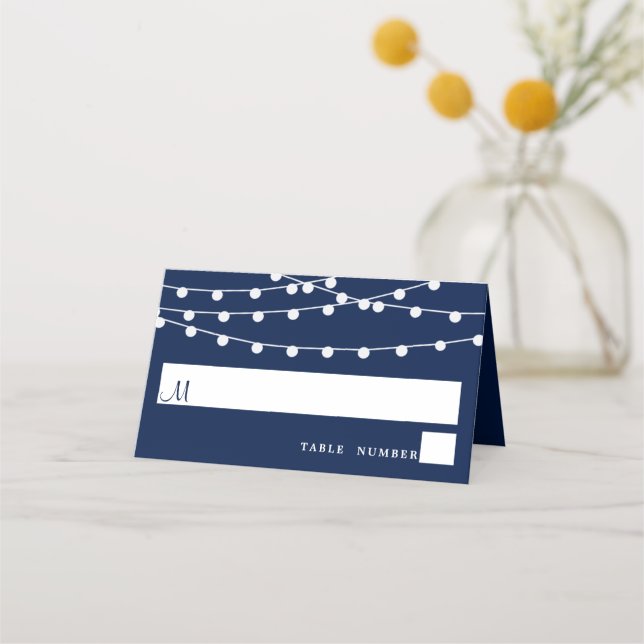 Carte De Placement La Collection Mariage Bleu Marine Lights (Devant)