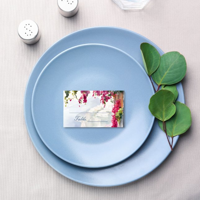 Carte De Placement La côte amalfitaine Méditerranéenne (Amalfi coast Mediterranean Italian bridal shower Place Card personalized tableware decor)