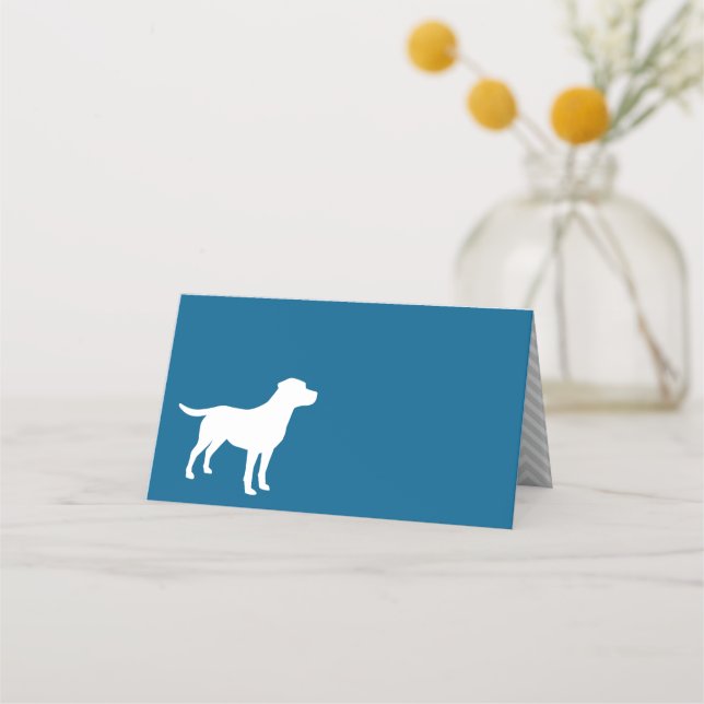 Carte De Placement Labrador Chien Baby shower Blue Boy Lab (Devant)