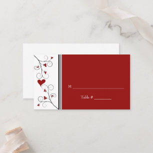Carte De Placement L'amour grandit   Red Hearts Valentine Mariage