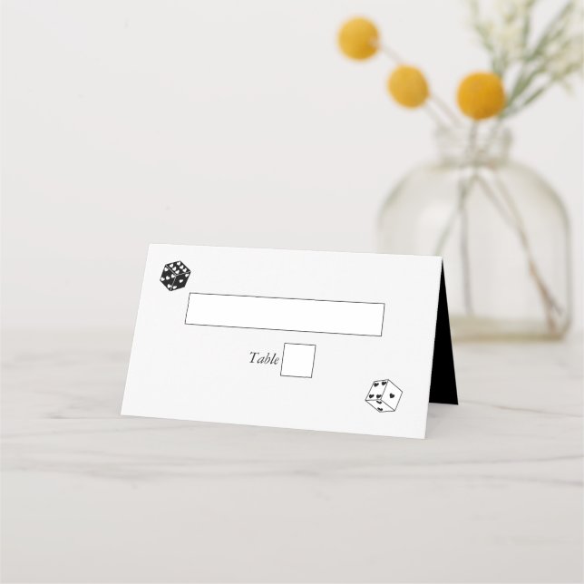 Carte De Placement Las Vegas Casino Destination Mariage Noir Blanc (Devant)