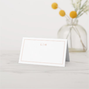 Carte De Placement Lauren Rose Gold Monogramme Mariage élégant