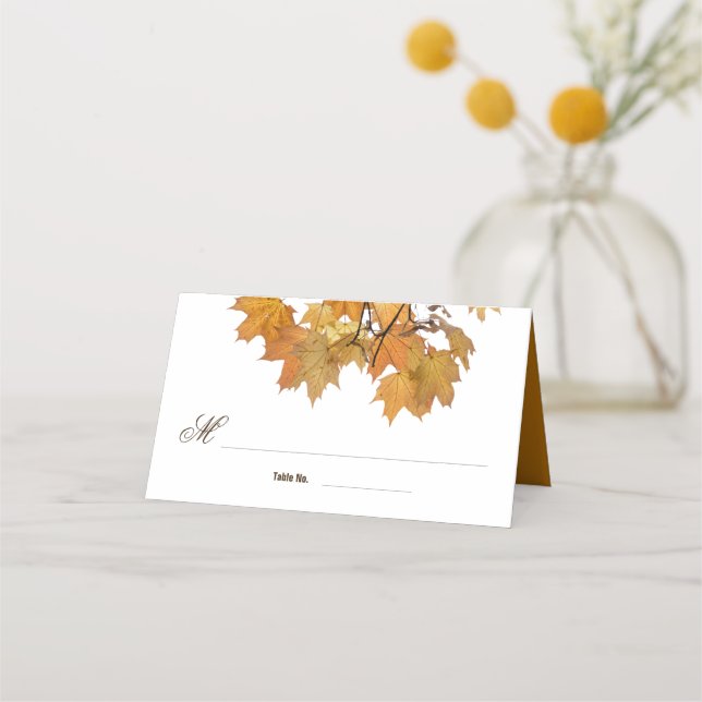 Carte De Placement L'automne artistique laisse Mariage carte de place (Devant)