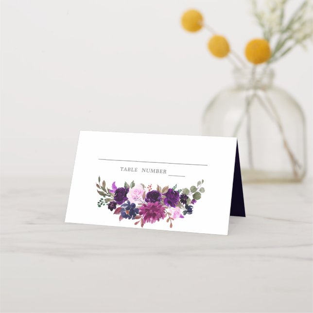 Carte De Placement Lavande violette Floral Boho Mariage Place Card (Devant)