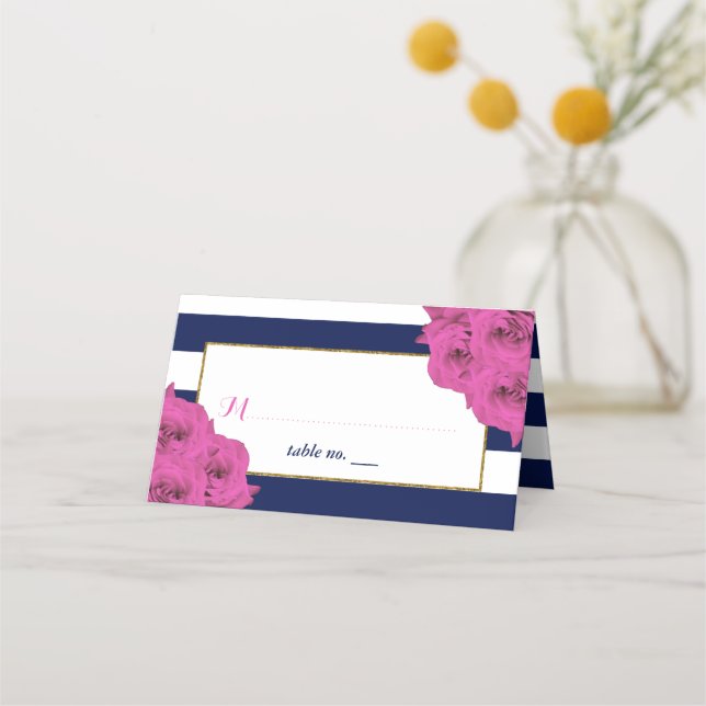 Carte De Placement Le Chic Moderne Luxe Mariage Collection Rose Roses (Devant)