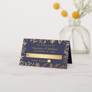 Carte De Placement L'élégante collection de Mariages floraux marine e