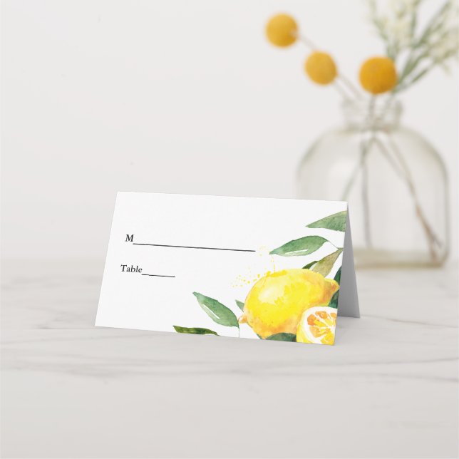 Carte De Placement Lemon Garden Floral Chic Mariage Table (Devant)