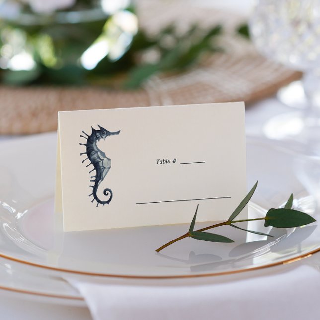 Carte De Placement L'hippocampe bleu | Table Mariage nautique (Créateur téléchargé)